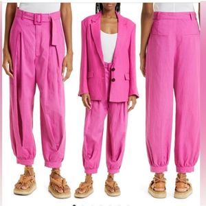 Farm Rio belted linen pants